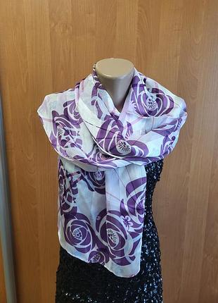 Полупрозрачный легкий фиолетовый шарф