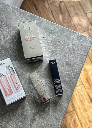 Набір для губ (бальзам+блиск) dior 001
