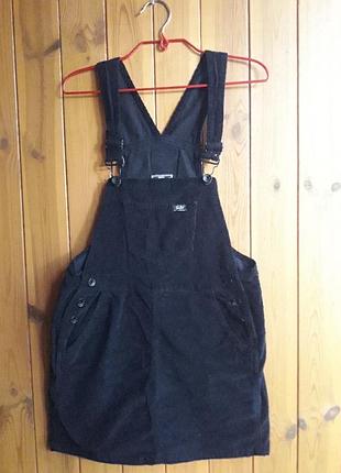 Черный вельветовый сарафан syperdry размер xs