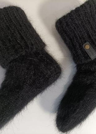 Вязаные пушистые мужские унисекс носки ангора кролик