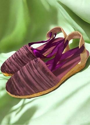 Женские босоножки,новые,атласные эспадрильи in extenso,р.41 (маломерки)