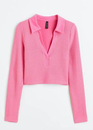 Топ в рубрик вкорочений рожевий