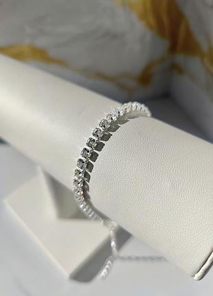 Браслет на ногу в сріблястому кольорі, біжутерія