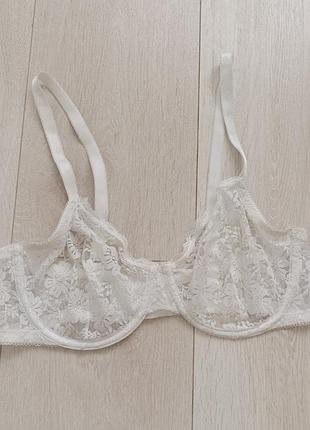 Бюстгальтер ажурный белый бюст кружевной лиф кружевый 80с 75d