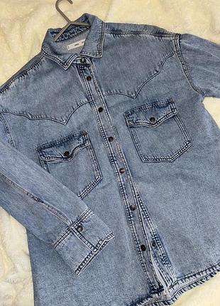 Джинсова сорочка mango 3