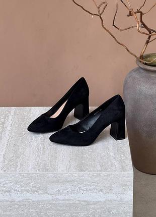 Накладной платеж ❤ замшевые туфли лодочки лодочки на широком каблуке с закругленным носиком