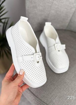 Туфли michele, белая, натуральная кожа