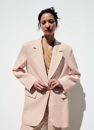 Блейзер в мужском стиле zara из 100%-го льна
