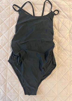 Чорний закритий купальник суцільний для вагітних 10uk 38eu s-m 44-46 укр