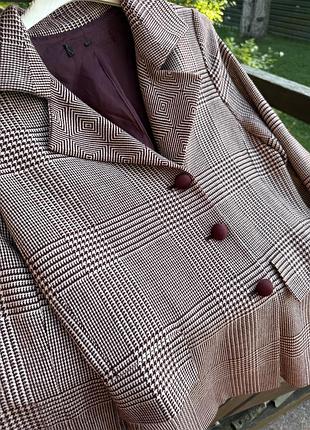 Піджак жакет вовна вінтаж картатий