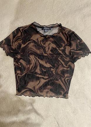 Кроп топ сіточка напівпрозорий тай дай y2k primark