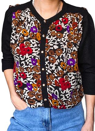 Жіночий кардиган кофта жіноча накидка женская женский кофточка вінтаж ретро janine pauporte винтаж