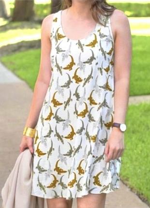 Легкое летнее платье в принт крокодилы h&amp;m размер s