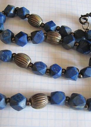 Бусы .ожерелье. натуральный камень лазурит.