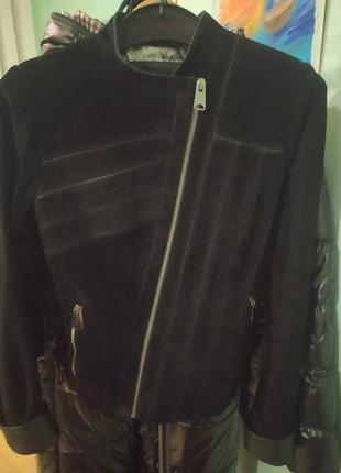 Куртка-косуха короткая кожа замш xs