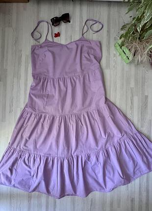 Лавандова сукня на бретельках, легка та стильна 🌸 розмір l xl