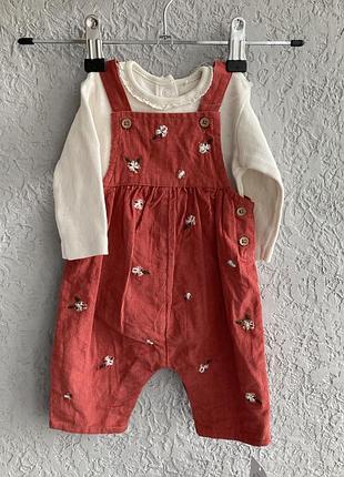 Подарочный комплект для младенца девочки 0-1 мес вельветовый комбинезон ромпер и хлопковый боди костюм для новорожденных на выписку