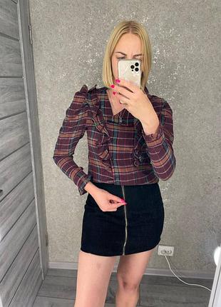 Рубашка в клетку блуза от mango