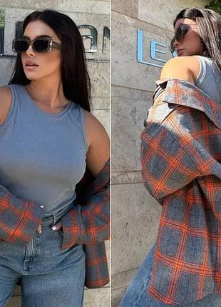 Трендова жіноча сорочка в клітинку,42-44