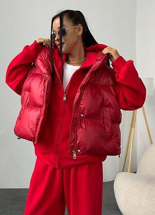 Костюм та жилет з подвійним капюшоном