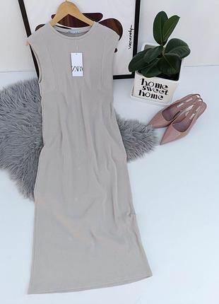 Сукня середньої довжини в рубчик від zara, розмір s❤️