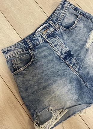 Шорти зара висока посадка з рівностями на ґудзиках