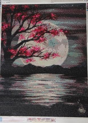 Картина стразами “сакура под луной” ✨