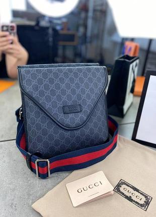 Мессенджер серый gg supreme neo vintage black grey c642