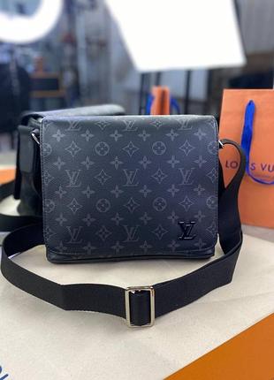 Чоловіча сумки месенджер louis vuitton district pm damier graphite c829