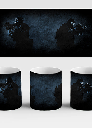 Керамическая чашка кружка с принтом cs | counter strike | ккс | контр страйк 330мл 0701)