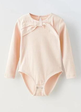 Zara боді довгий рукав в рубчик