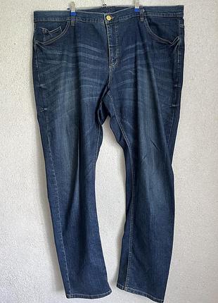Класні щільні темно-сині чоловічі джинси батал  р 64