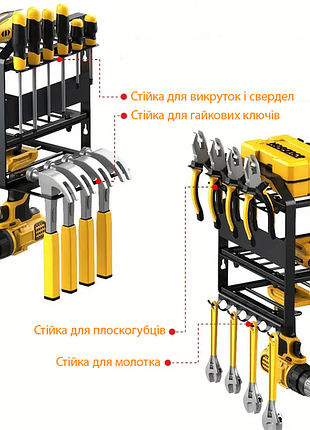 Органайзер для инструмента настенный металл на 3 уровня черный mzy-859 3,35kg 63,5см*24,50см*42,50см.о+