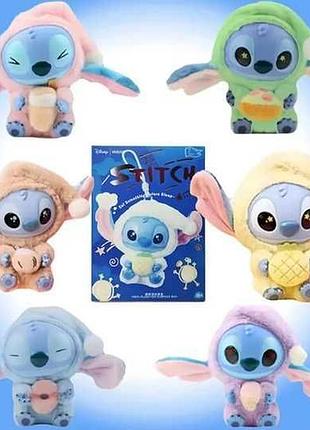 Мягкая коллекционная игрушка-сюрприз брелок стэчь/stitch labubu 15см (цвет и вид выпадечный).о+