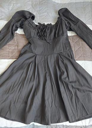 Черное платье мини черное платье с