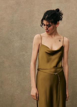 Атласна сукня zara з ременем розмір xs