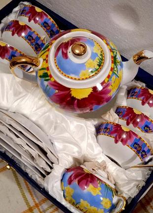 Порцеляновий чайний сервіз на 6 осіб 15 предметів
