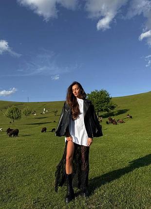 Юбка кружево с разрезом миди юбка