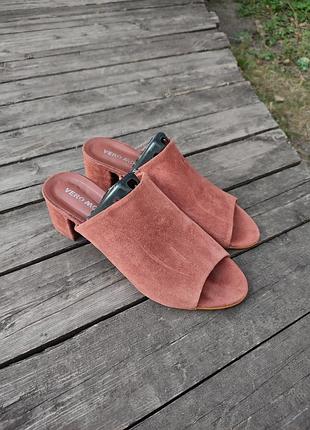Замшевые босоножки шлепанцы сабо vero moda