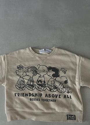 Свитшот (реглан) zara со snoopy p 8-9 лет.
