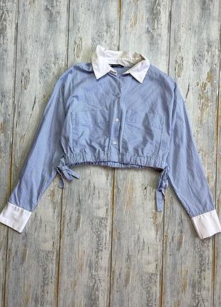 Вкорочена сорочка в полоску zara