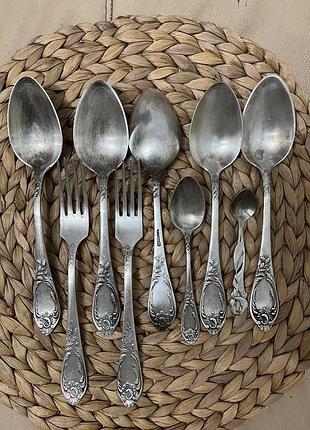 Мельхиоровые ложки вилки мнц
