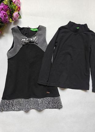 Праздничный нарядный комплект сарафан гольф на девочку, р. 104