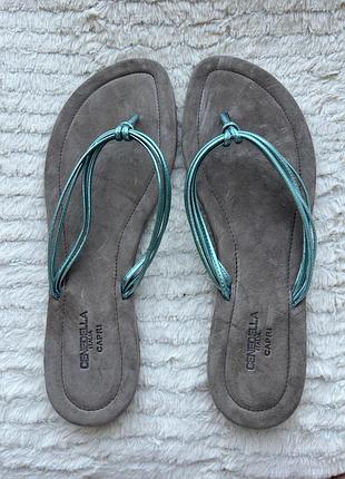 Жіночі , італійські, шкіряні   шльопанці / вʼєтнамки cenedella