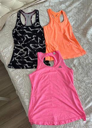 Спортивні майки жіночі 3 шт разом  adidas оригінал, h&m