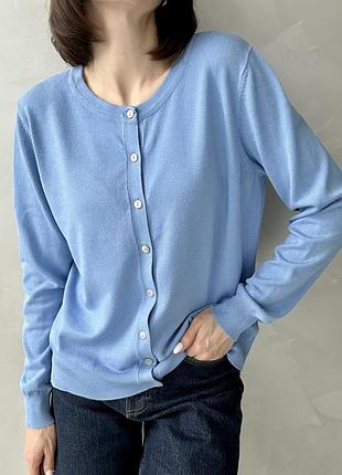 Блакитний кардиган светр кофта реглан пуловер джемпер на ґудзиках