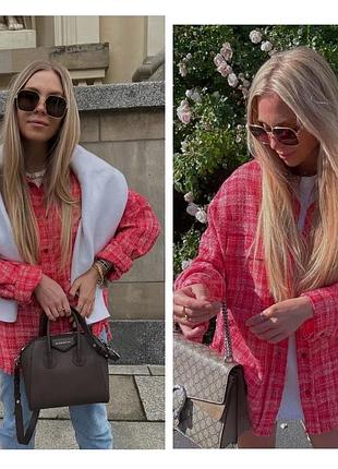 Zara тепла рубашка в клітинку сорочка