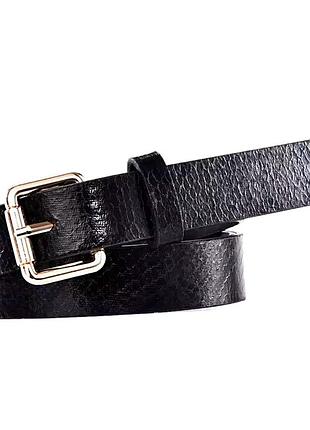 Ремень на пояс змея c металлической пряжкой черний, унисекс wuke