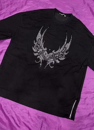 Жіночий чорний світшот зі стразами