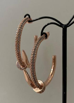 Сережки в рожевому золоті з камінцями